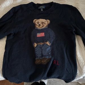 POLO RALPH LAUREN SWEATER WITH BEAR SIZE KIDS XL (FITS WOMENS S)